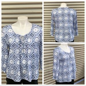 J. Jill size small blue and white  top